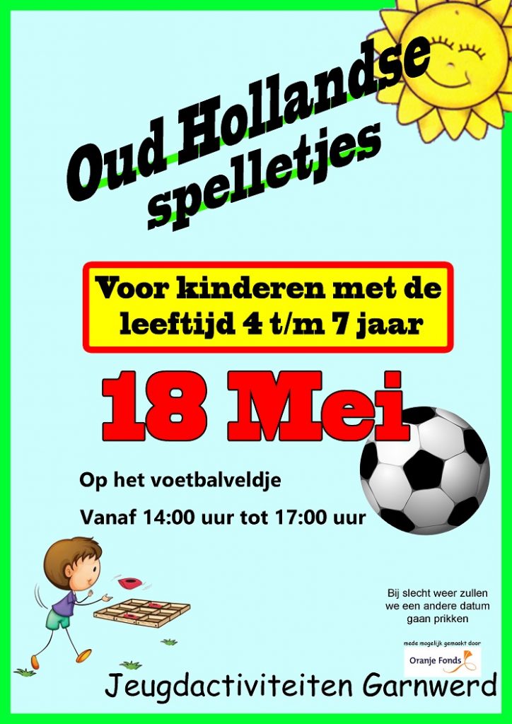 Flyer oud hollandse spelletjes 2019 Garnwerd, iets boven Groningen